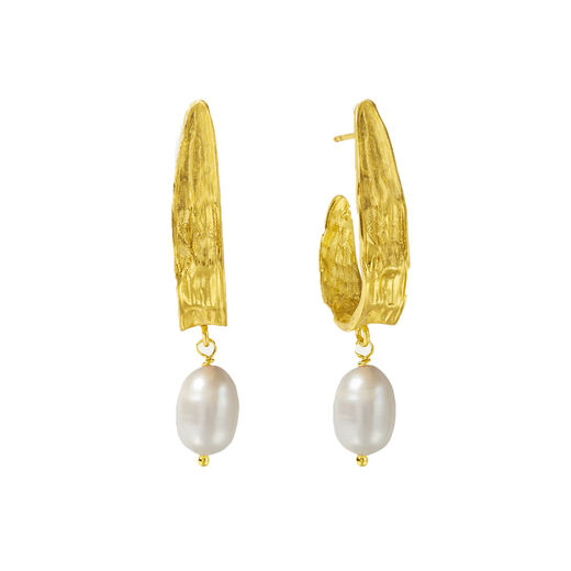 Pearl hoop stud earrings by Ottoman Hands